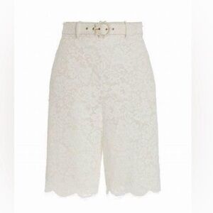 ZIMMERMANN White Ivory High Tide Ling Line Above The Knee Shorts AU 2 US 6 8 NWT